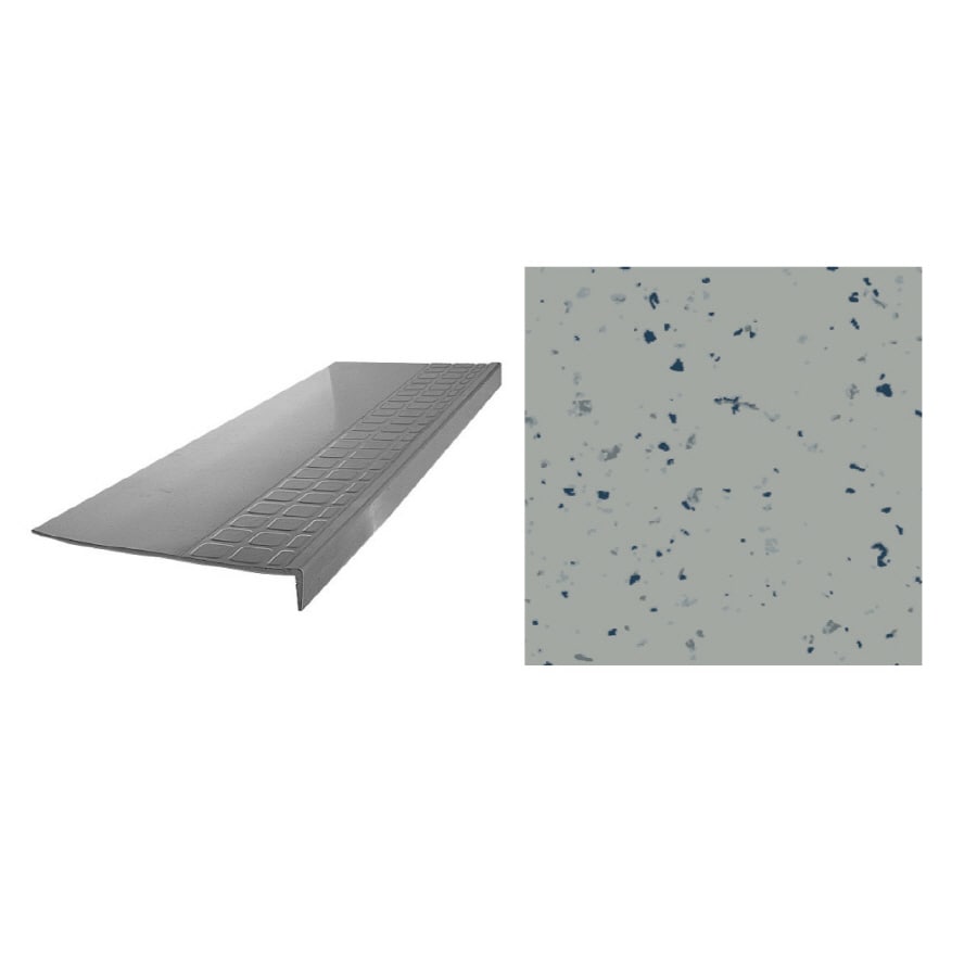 FLEXCO 800 Series Rubber Stair Tread 12.25in x 48in Light Gray