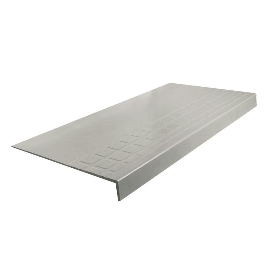 FLEXCO 5480000P025 #800 Series Rubber Stair Tread 12.25-in x 54-in Light Gray Rubber Square Nose Stair Treads