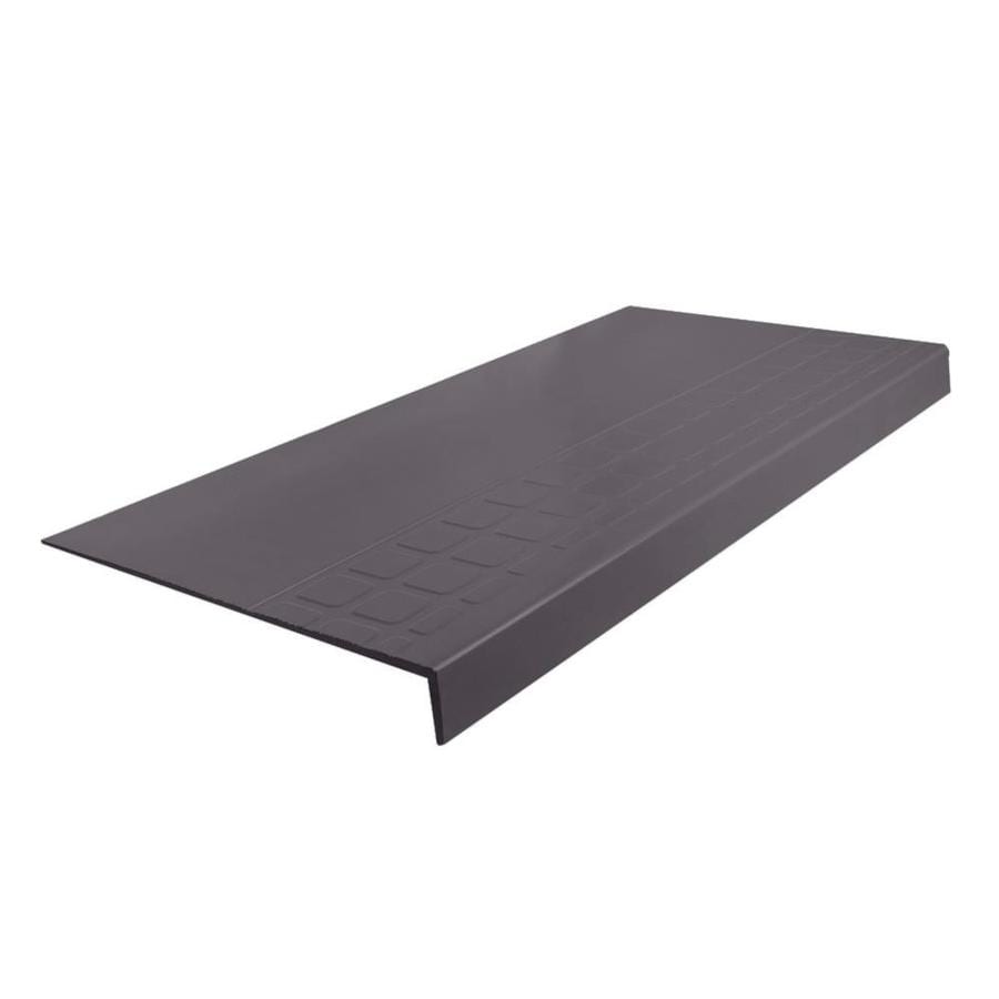 FLEXCO 6080000P003 #800 Series Rubber Stair Tread 12.25-in x 60-in Charcoal Rubber Square Nose Stair Treads