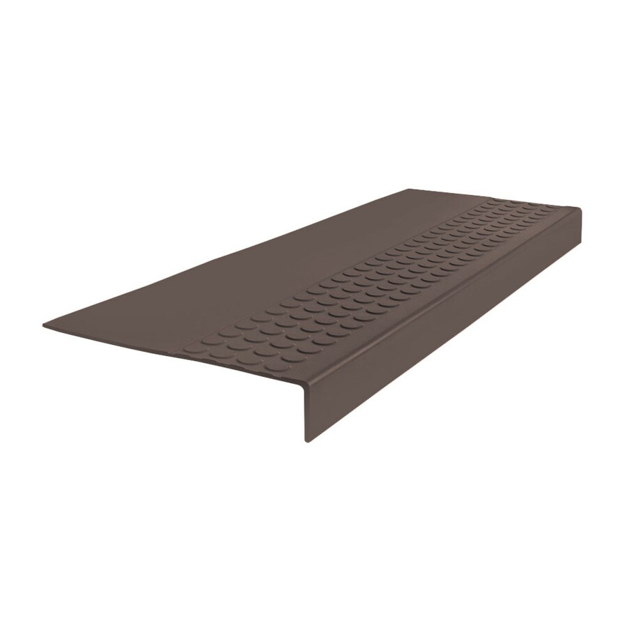 FLEXCO 12in x 54in Bark Rubber Square Nose Stair Treads at