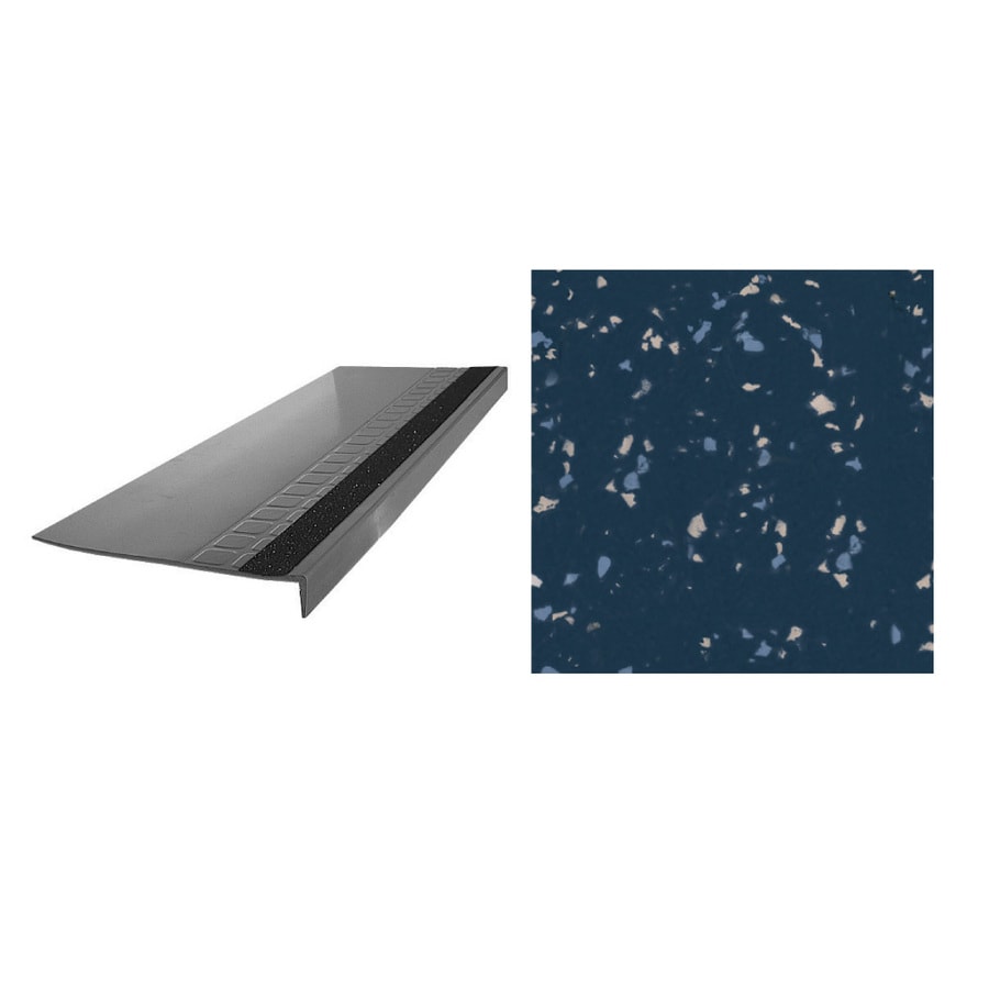 FLEXCO G4887501S735 Rubber Stair Tread Radial Square Nose Strip #575 Spextones 48"x.25"x12.25"