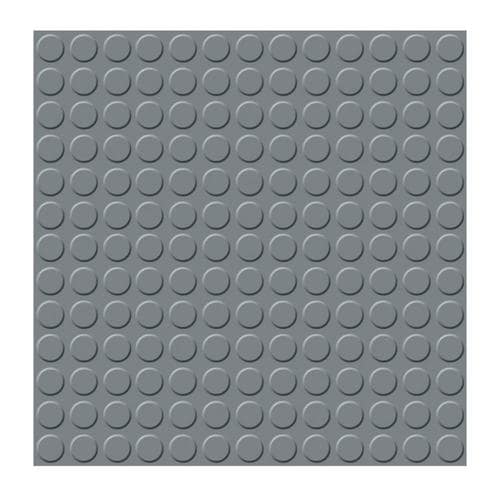 FLEXCO Rubber Floor Tile 18in x 18in Medium Gray Glue (Adhesive