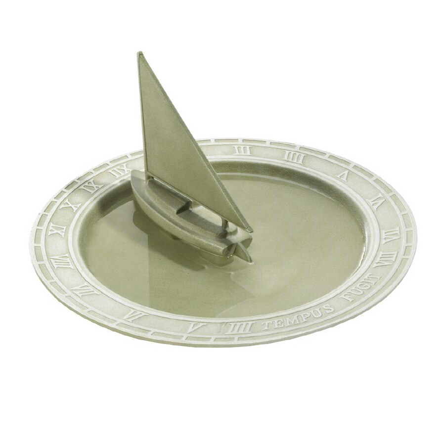 00893 Moss Green Sailboat Birdbath Sundial