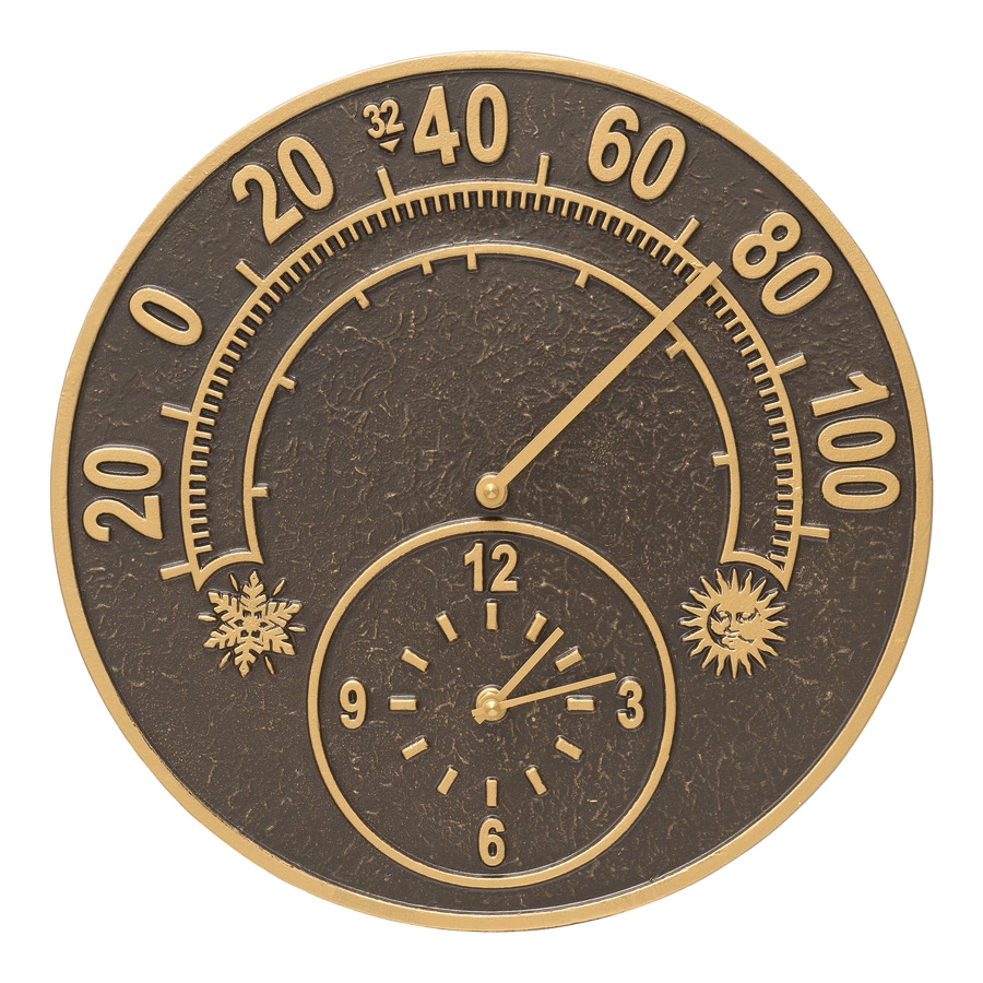 Whitehall Wireless Indoor/Outdoor French Bronze Classic Thermometer ...