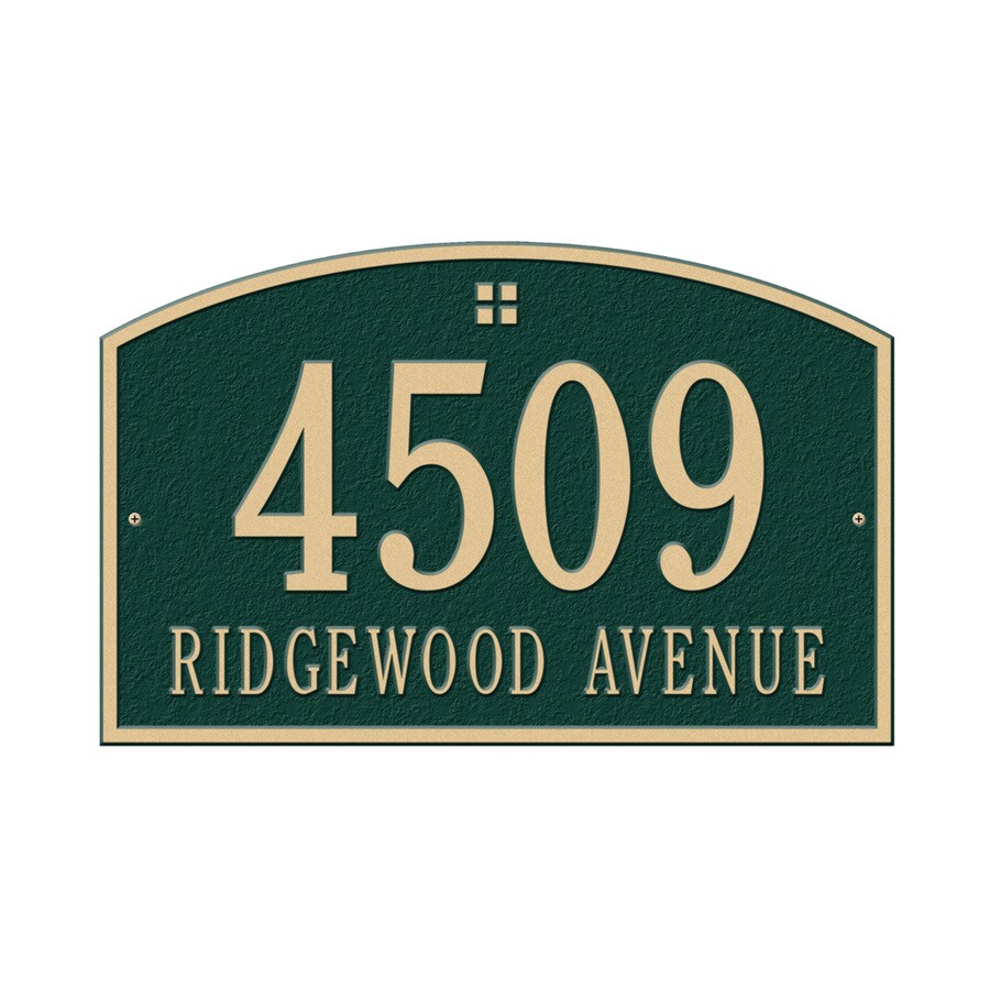 Whitehall Green/Gold Aluminum Address Plaque in the Outdoor Plaques ...