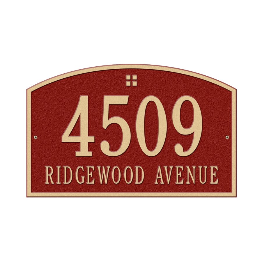 Whitehall Red/Gold Aluminum Address Plaque