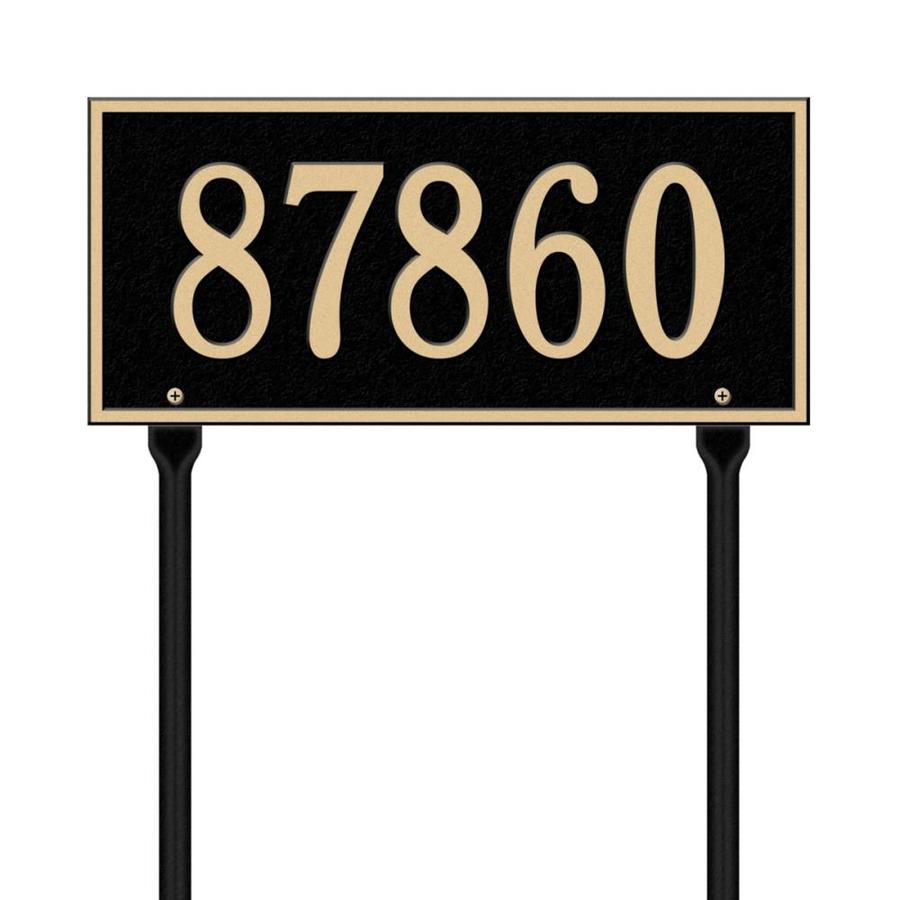 Whitehall 7-1/4-in H x 16-in W Black/Gold Aluminum Address Plaque