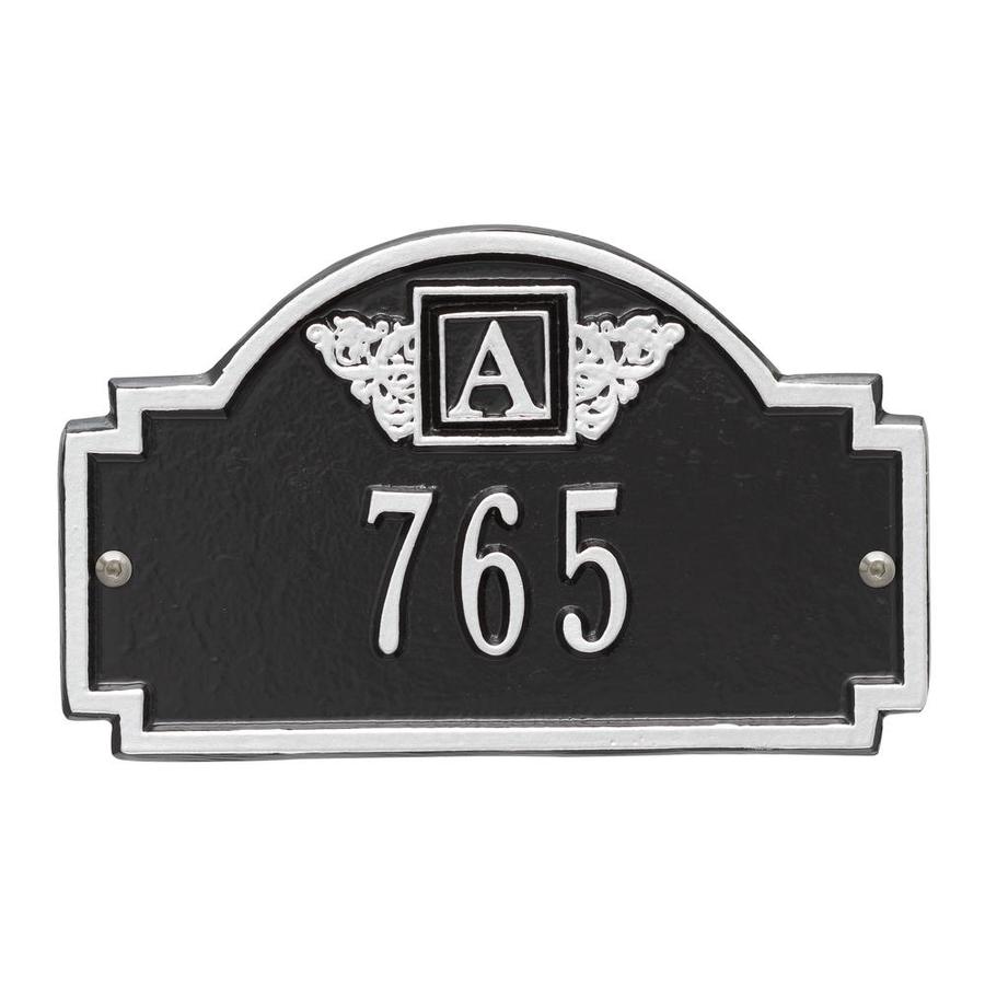 Whitehall 5-in H x 5-in W Black/Silver Aluminum Address Plaque