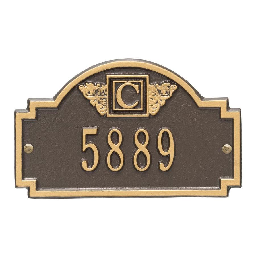 Whitehall 5in H x 5in W Bronze/Gold Aluminum Address Plaque at