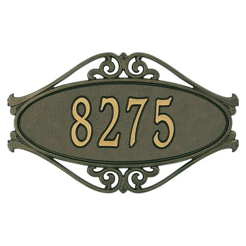 Whitehall 11-in H x 11-in W Aluminum Address Plaque in the Outdoor ...