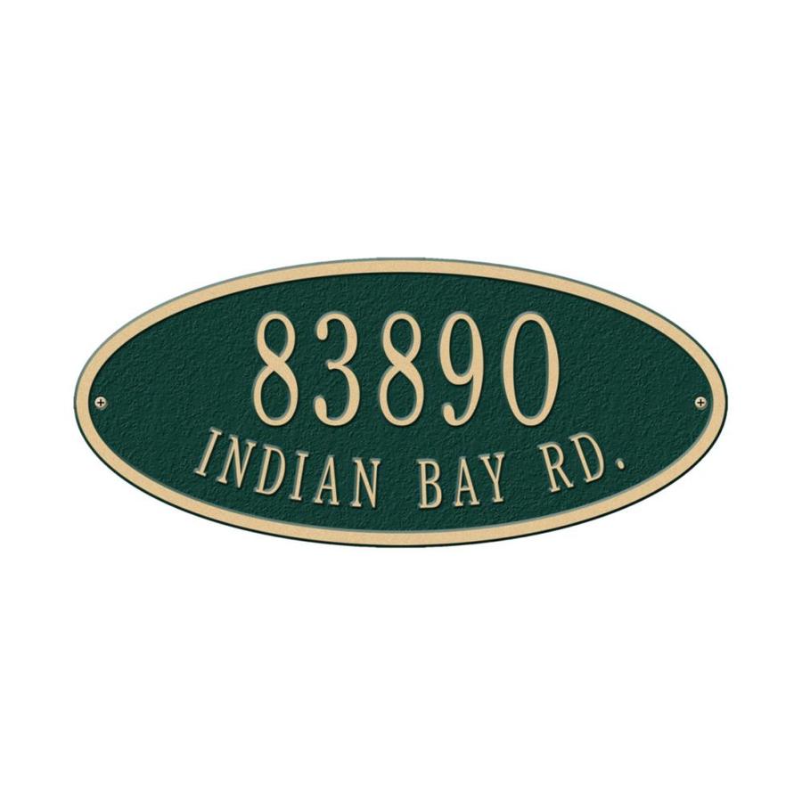 Whitehall Green/Gold Aluminum Address Plaque at