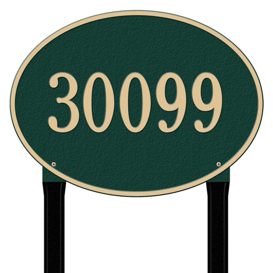 Whitehall 14-in H x 14-in W Green/Gold Aluminum Address Plaque