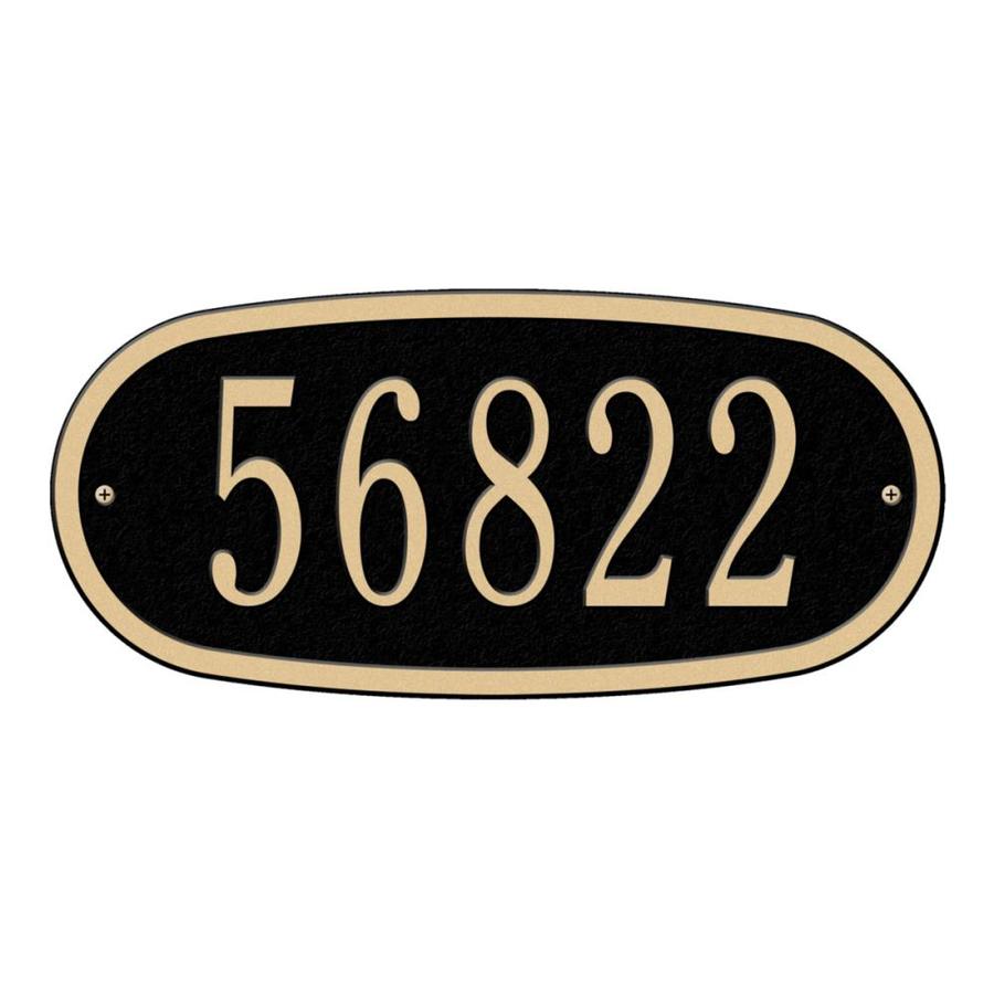 Whitehall Black/Gold Aluminum Address Plaque at