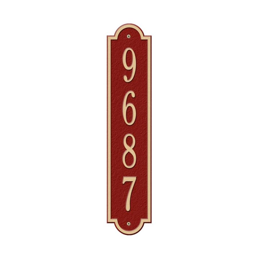 Whitehall 19-in H x 19-in W Red/Gold Aluminum Address Plaque