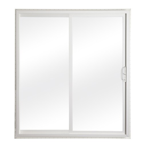 Reliabilt Clear Glass White Vinyl Universal Reversible Double Door Sliding Patio Door Common 72 In X 80 In Actual 70 75 In X 79 5 In At Lowes Com