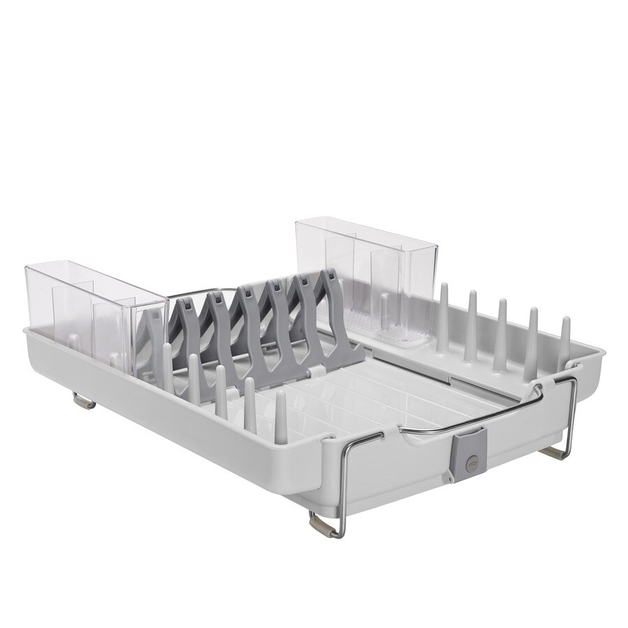 OXO 15.5in W x 3in L x 12.5in H Plastic Dish Rack at