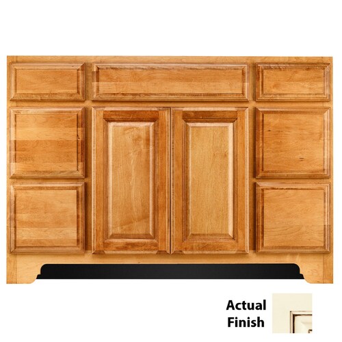 KraftMaid 60in Irish Cream Glaze Bathroom Vanity in the
