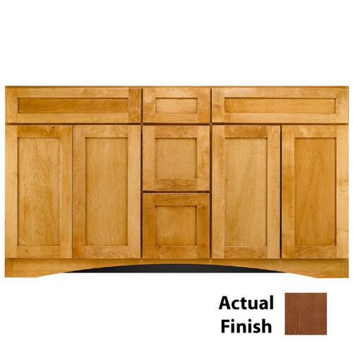 KraftMaid 60in Cognac Bathroom Vanity in the Bathroom Vanities