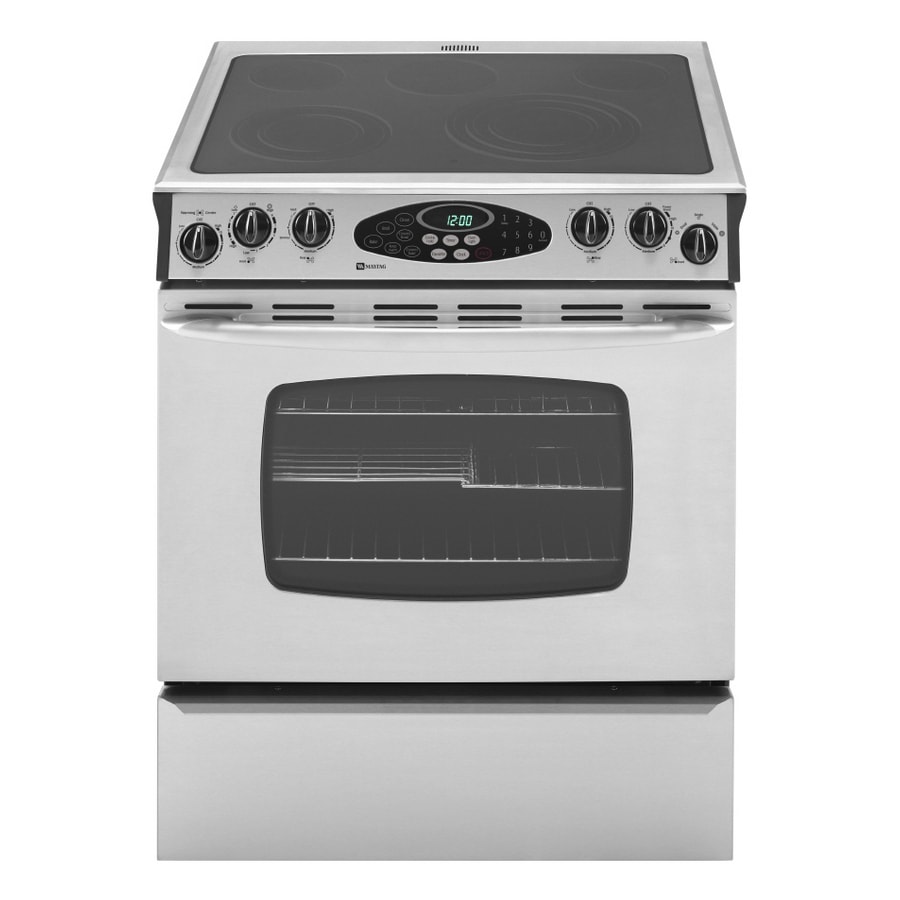 Maytag 30-in Smooth Surface Slide-In Convection Electric Range ...