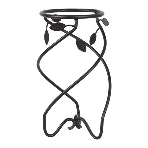 ACHLA Designs 16in Black Outdoor Round Wrought Iron Plant Stand at