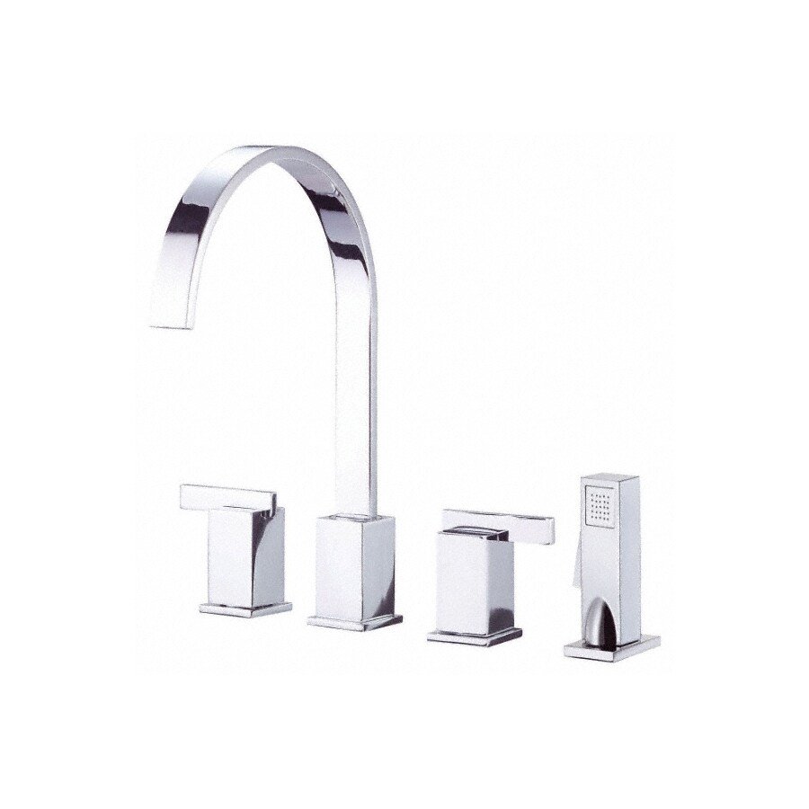 Danze D422044 Sirius Chrome 2-handle High-arc Kitchen Faucet with Side Spray Included