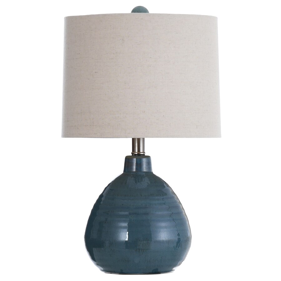 Stylecraft Home Collection 21 5 In Turquoise Table Lamp With