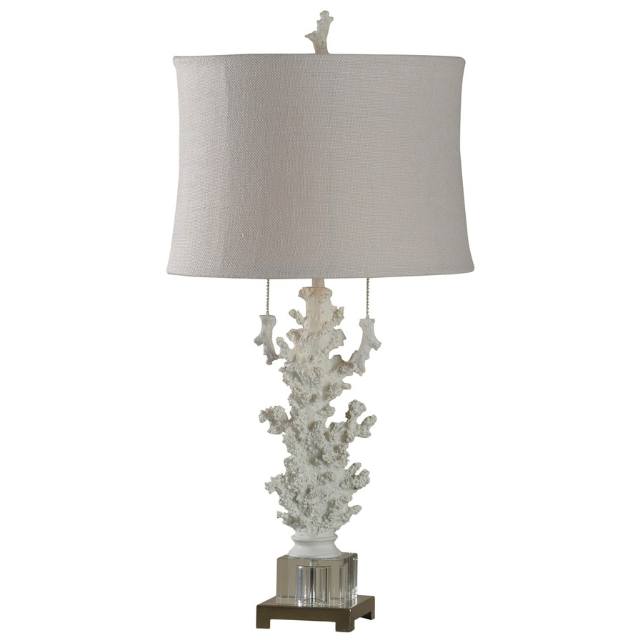 StyleCraft Home Collection L38167 32-in Palm Harbor Standard 3-Way Switch Table Lamp with Fabric Shade