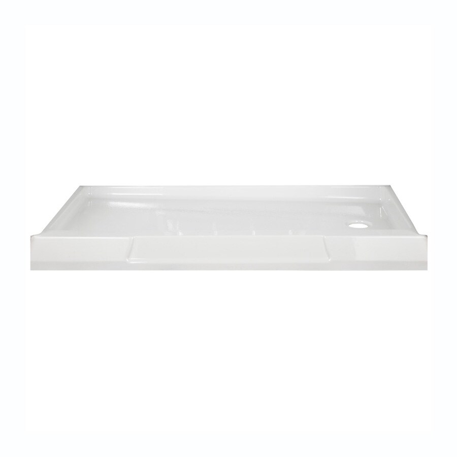 ASB 39504R 60-in L x 34-in W Firenze High Gloss White High-Impact Polystyrene Shower Base