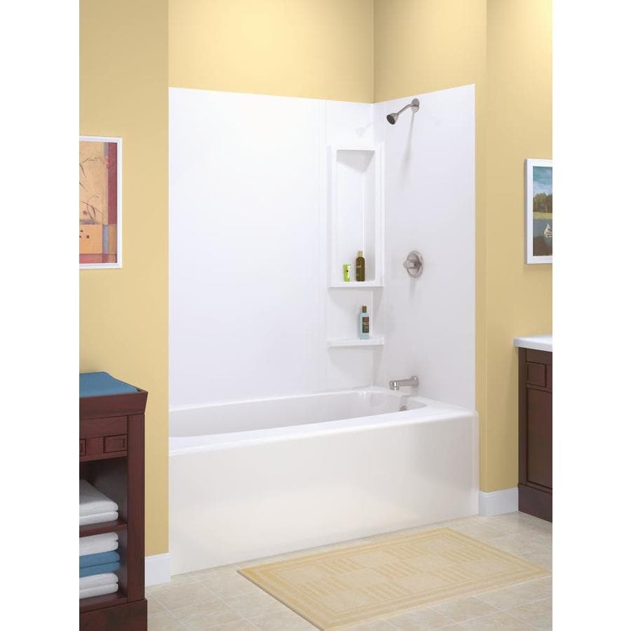 Shop Peerless Proclaim High Gloss White High-Impact Polystyrene ...  Peerless Proclaim High Gloss White High-Impact Polystyrene Bathtub Wall  Surround (Common: 31