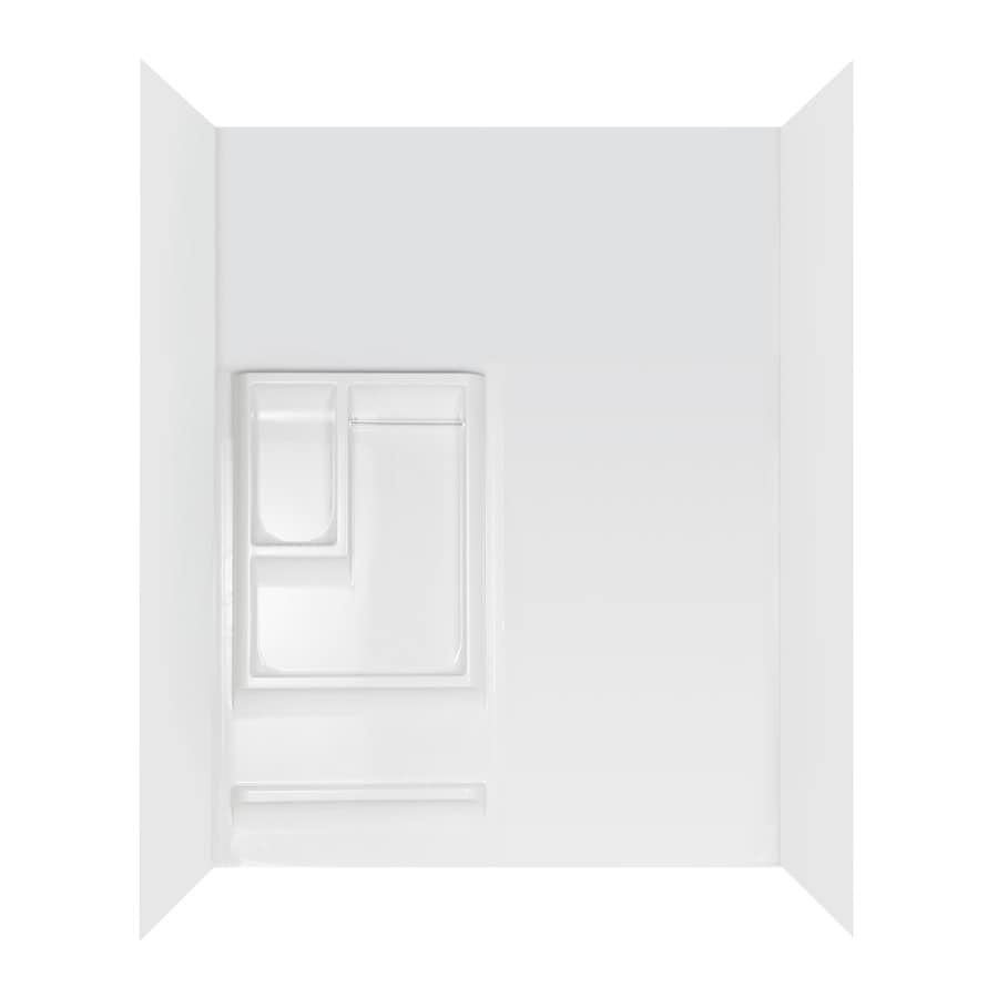 Aqua Glass 36840 Tall Reversible 60-in W x 30-in D x 82-1/2-in H High Gloss White Polystyrene Bathtub Wall Surround