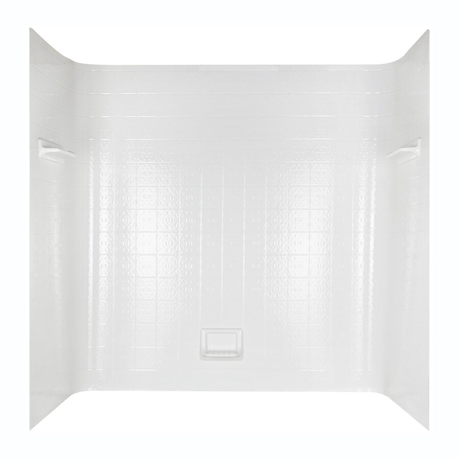 Aqua Glass 36980 Tile Seamless 60-in W x 32-in D x 60-in H High Gloss White Polystyrene Bathtub Wall Surround