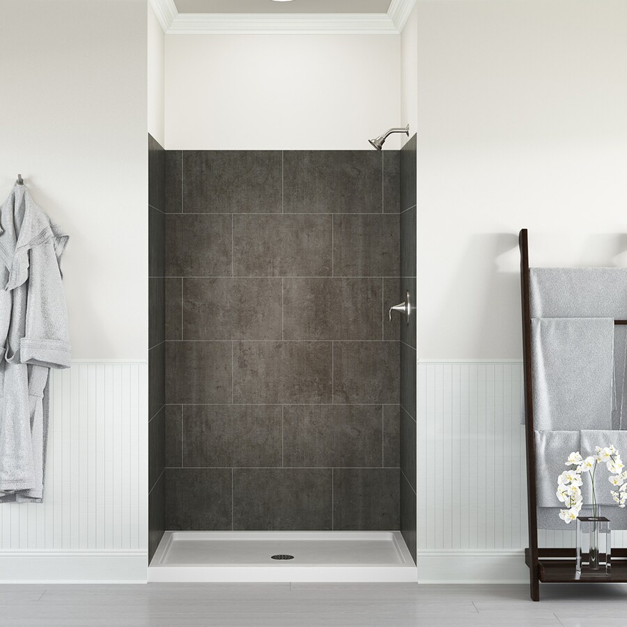 allen + roth Platform 48in x 78in Slate Shower Surround Back and Side