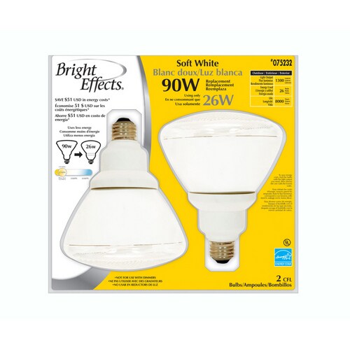 Bright Effects 2Pack 90Watt Equivalent Indoor/Outdoor Compact