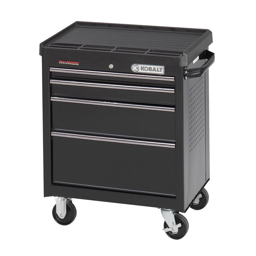 Kobalt 4 Drawer 293 In Steel Tool Cabinet With Wheels Black At