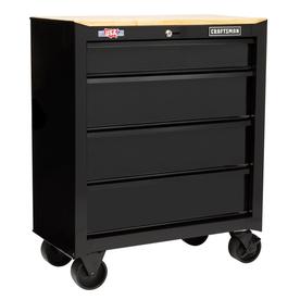 CRAFTSMAN 1000 Series 32.5-in x 26.5-in 4-Drawer Ball-bearing Steel Tool Cabinet (Black)