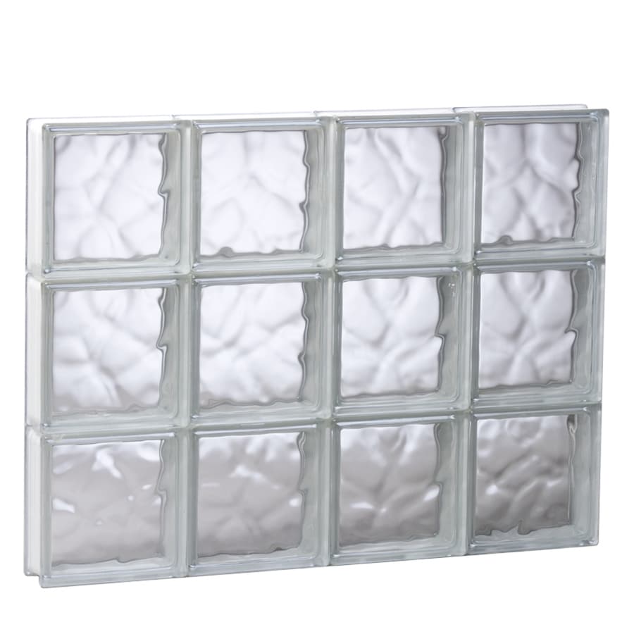 REDI2SET Wavy Glass 31in x 23.25in Frameless Replacement Glass Block