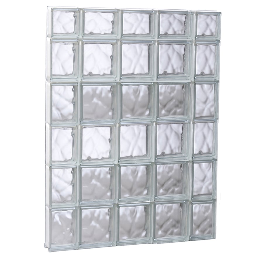 REDI2SET Wavy Glass Pattern Frameless Replacement Glass Block Window (Rough Opening: 35.25-in x 45-in; Actual: 34.75-in x 44.5-in)