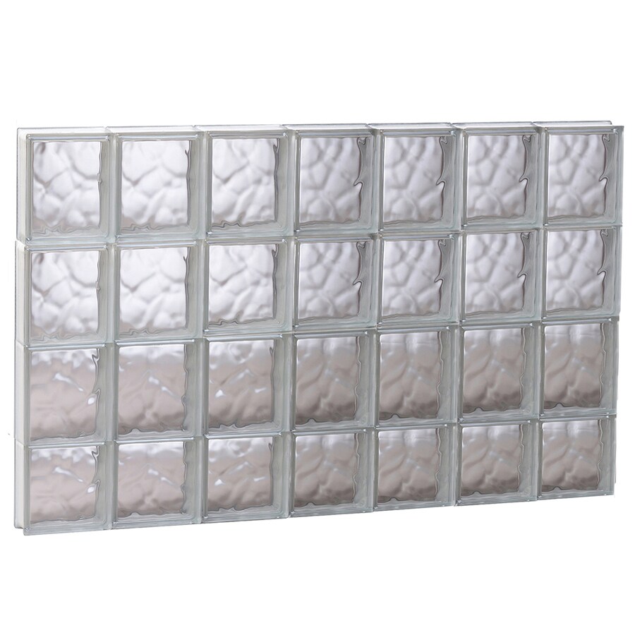 REDI2SET Wavy Glass Pattern Frameless Replacement Glass Block Window