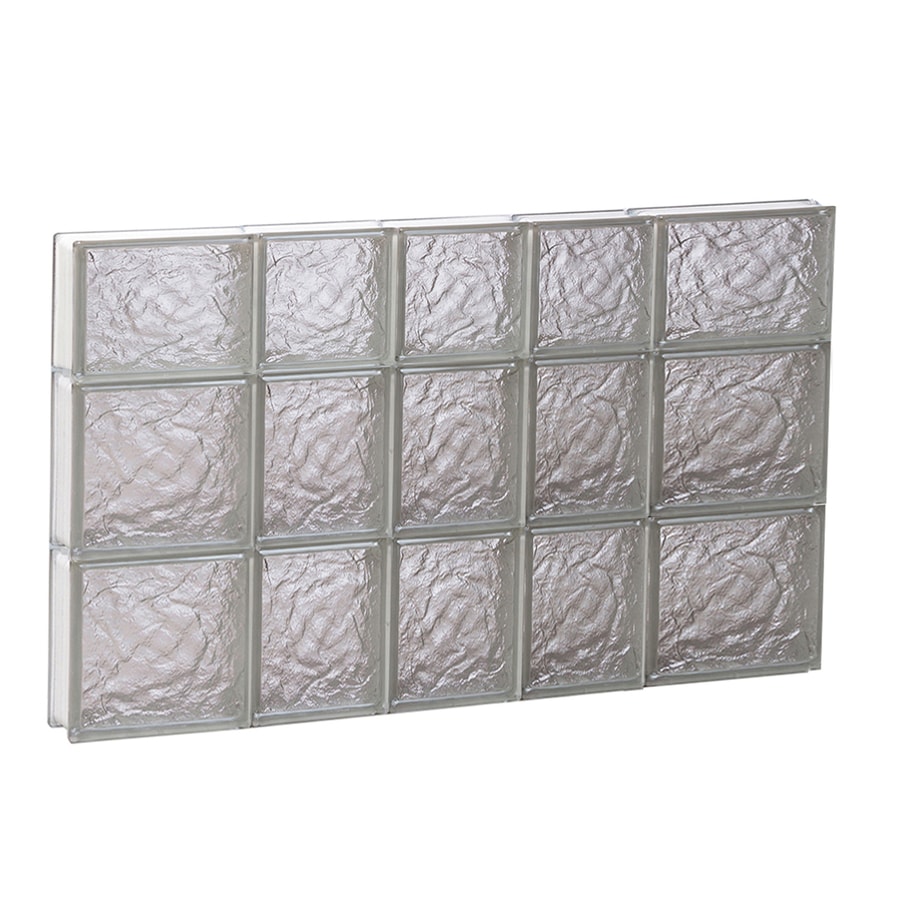 REDI2SET Ice Glass Pattern Frameless Replacement Glass Block Window (Rough Opening: 34-in x 22-in; Actual: 32.75-in x 21.25-in)