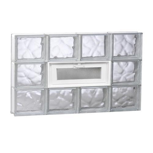 REDI2SET Wavy Glass 31-in X 17.25-in Frameless Replacement Glass Block ...