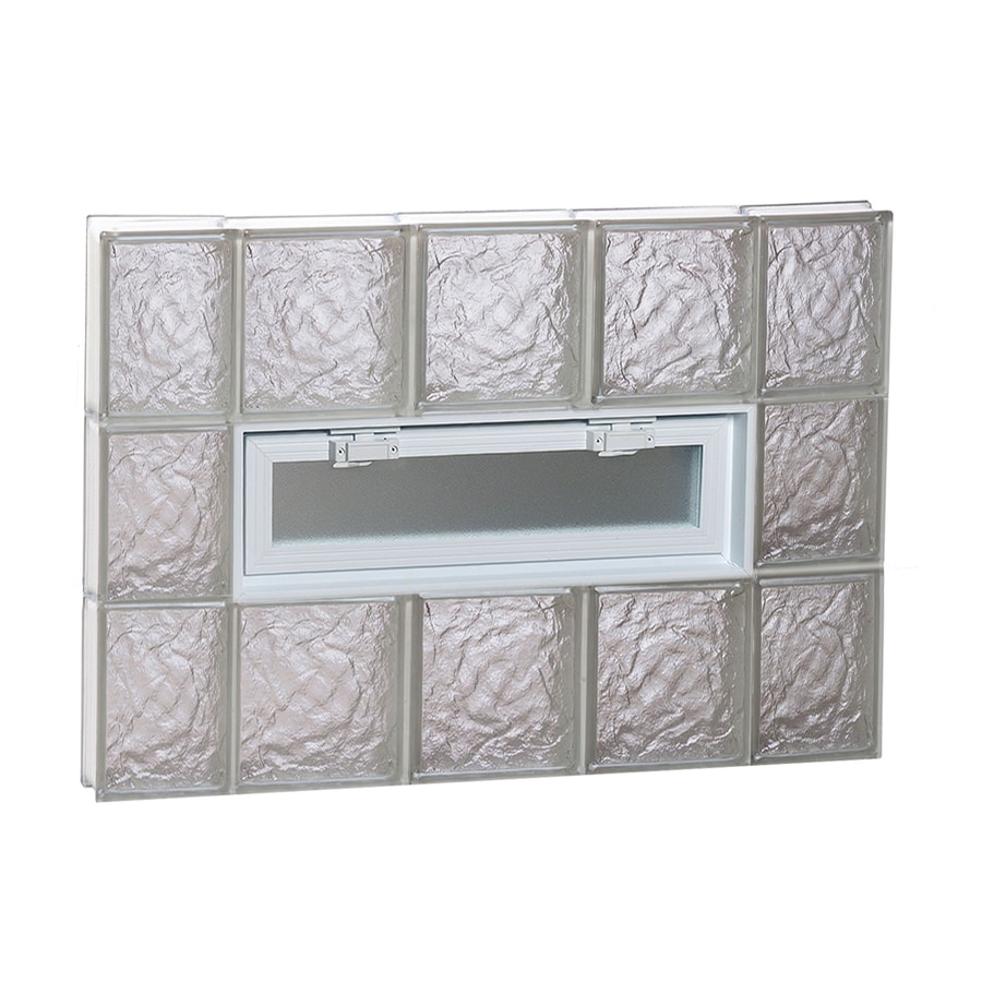 REDI2SET Ice Glass Pattern Frameless Replacement Glass Block Window (Rough Opening: 36-in x 24-in; Actual: 34.75-in x 23.25-in)