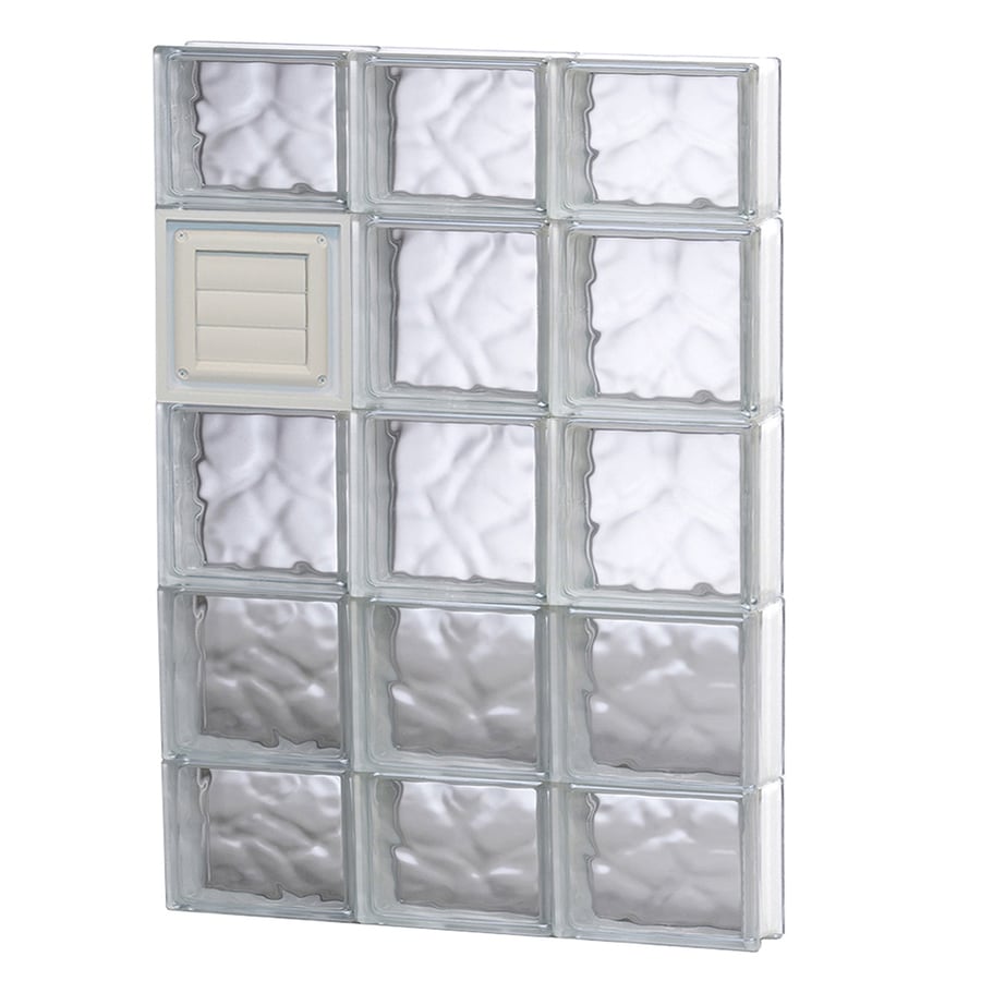 REDI2SET Wavy Glass Pattern Frameless Replacement Glass Block Window (Rough Opening: 24-in x 36-in; Actual: 23.25-in x 34.75-in)