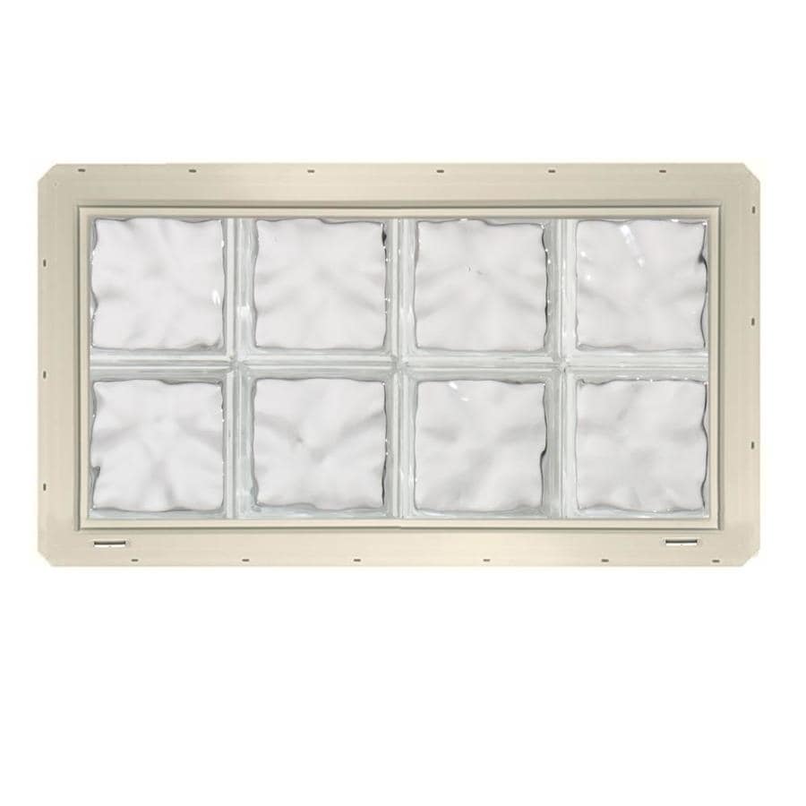 CrystaLok Wavy Pattern Vinyl New Construction Glass Block Window (Rough Opening 32.25in x 17.