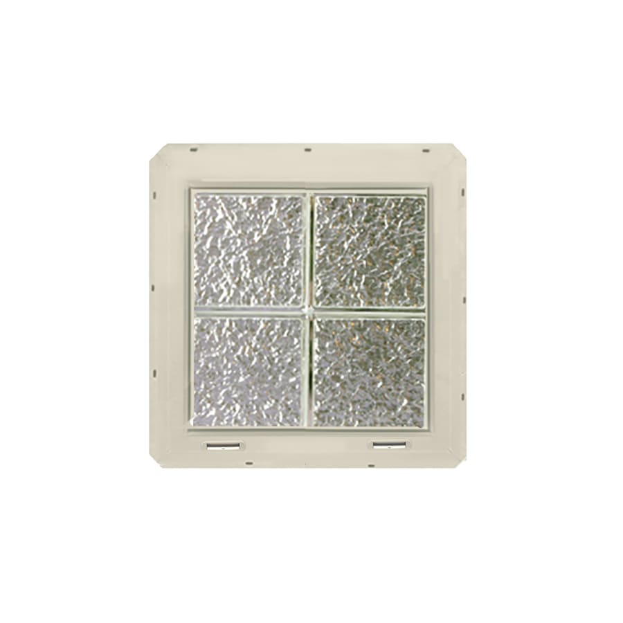 CrystaLok Ice Pattern Vinyl New Construction Glass Block Window (Rough Opening: 17.25-in x 17.25-in; Actual: 16.75-in x 16.75-in)