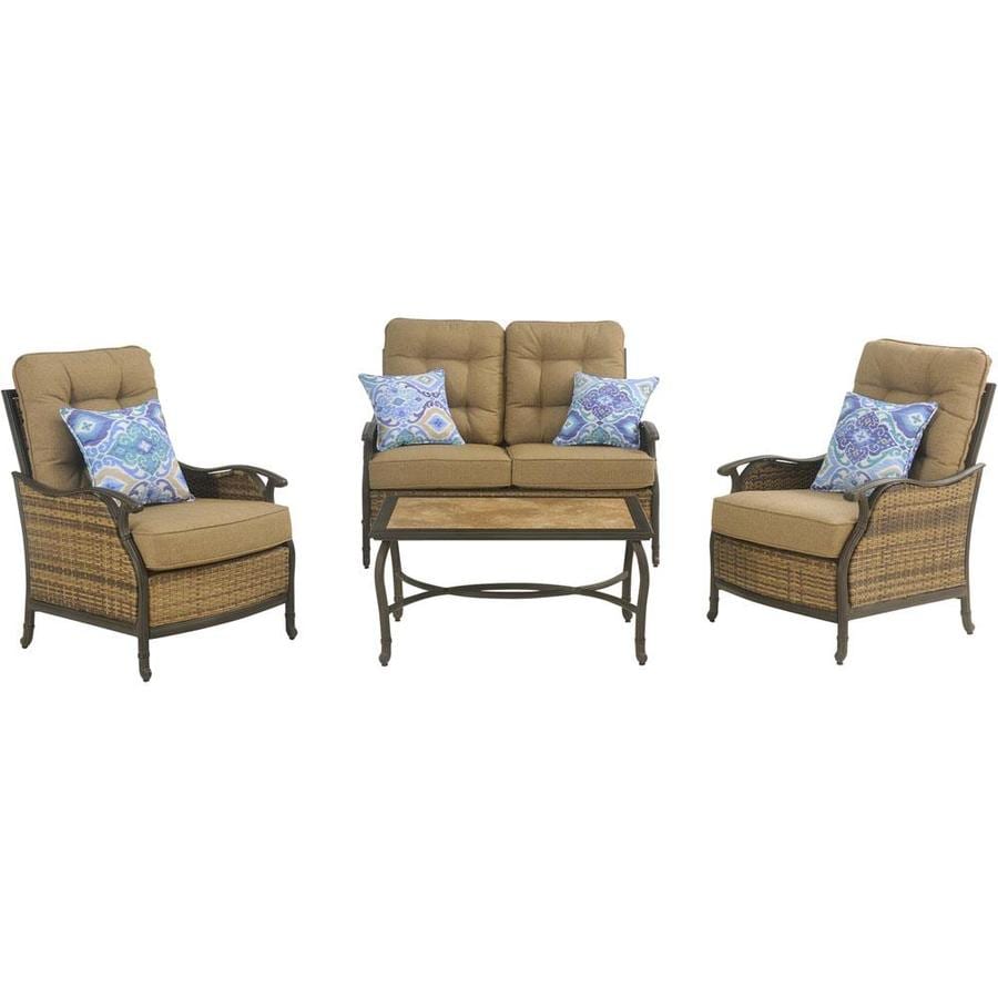 Hanover Outdoor Furniture Hudson Square 4 Piece Metal Frame Patio