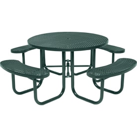 Picnic Tables At Lowes Sun Isle 46 In Green Steel Round Picnic Table