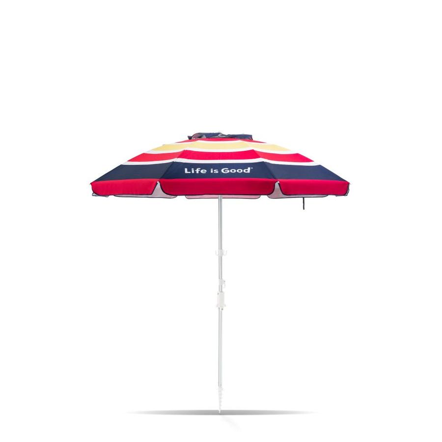 Life Is Good Beach Umbrella Patio Umbrellas At Lowes Com