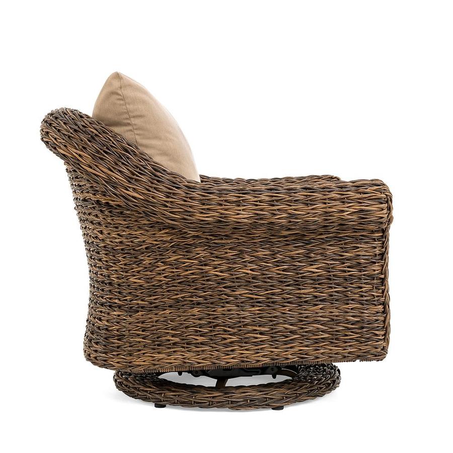 Blue Oak Bahamas Wicker Metal Swivel Rocking Chair(s) with Canvas ...