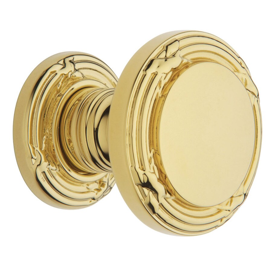 Baldwin Ribbon And Reed Lifetime Polished Brass Round Push Button