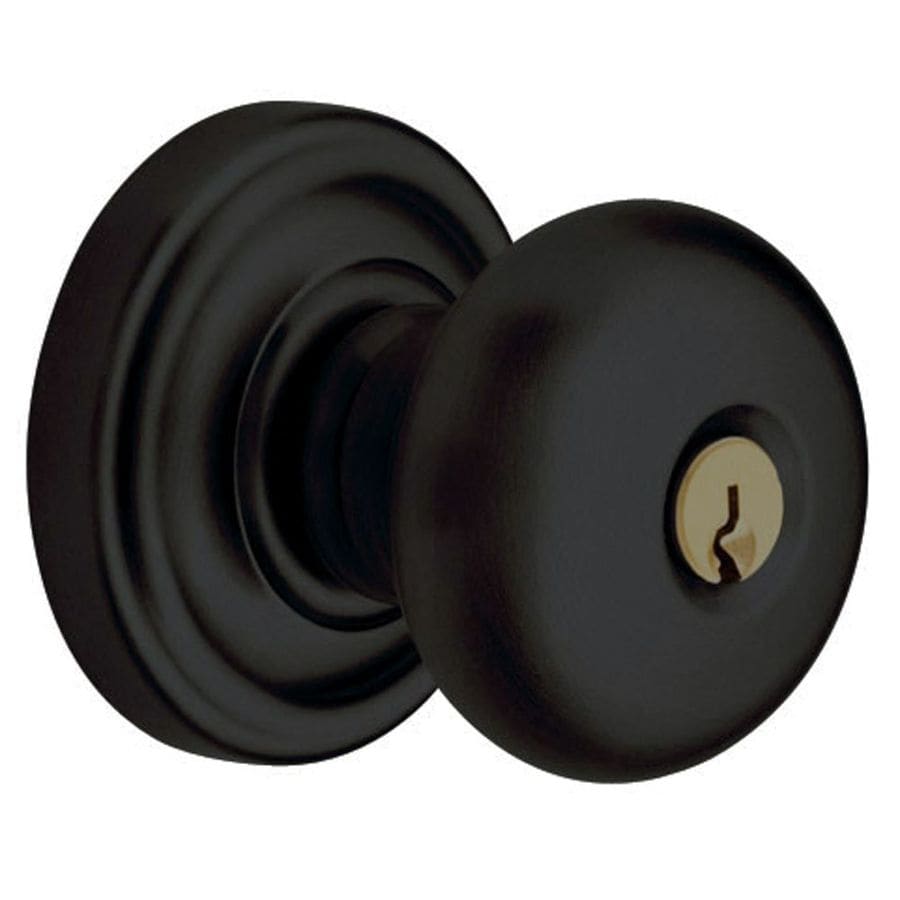 Shop BALDWIN Estate Classic Satin Black Keyed Entry Door Knob At Lowes Com   723079403748 